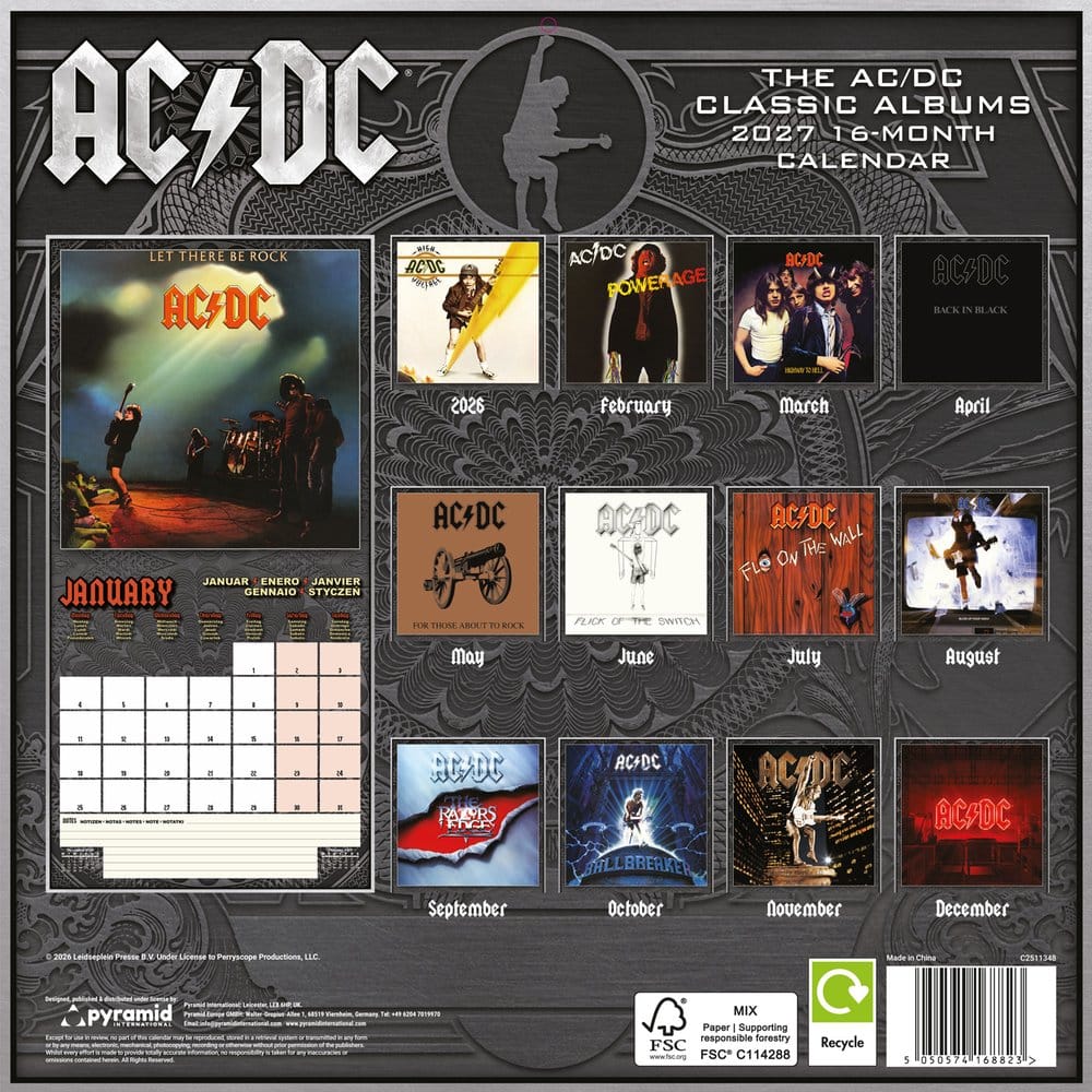 AC/DC Calendar Albums 2027 30 x 30 cm 5050574168823