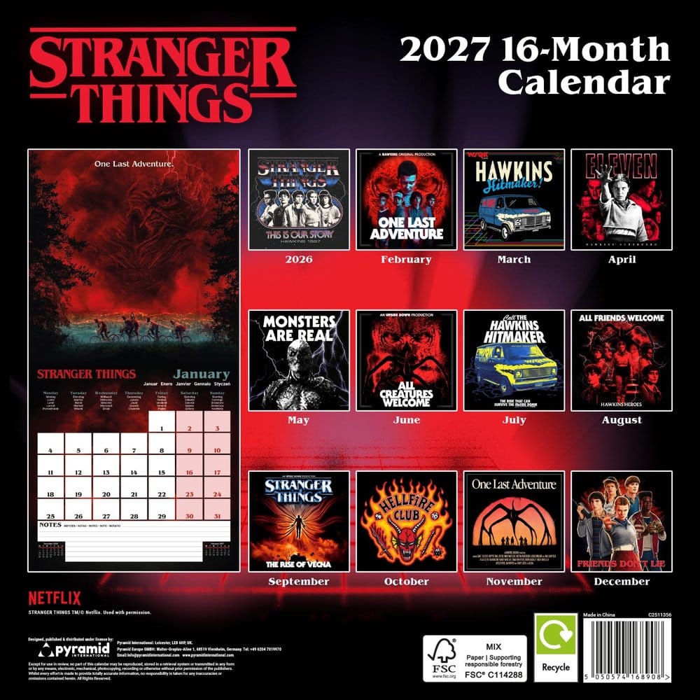 Stranger Things Calendar 2027 30 x 30 cm 5050574168908