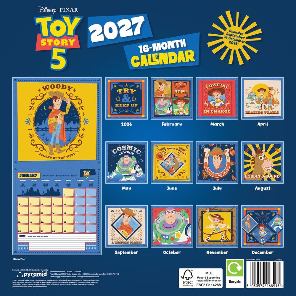Toy Story Calendar 2027 30 x 30 cm 5050574168915