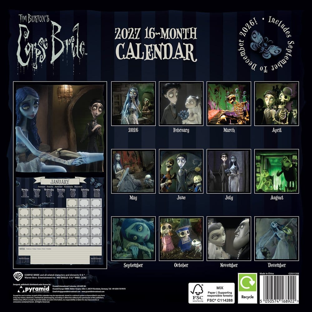 Corpse Bride Calendar 2027 30 x 30 cm 5050574168922