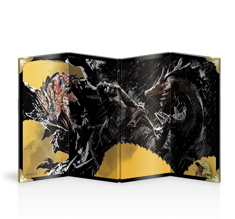 Monster Hunter Mini Folding Screen Ink Painting 4976219135177