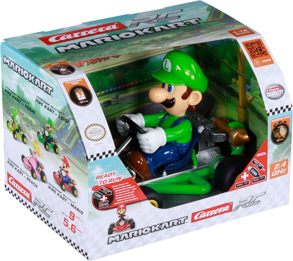 Super Mario Kart RC remote-controlled Car 1/18 2.4GHz Pipe Kart Luigi 9003150135531