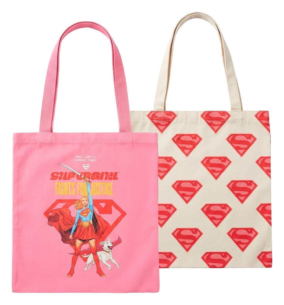 DC Comics Tote Bags 2-Pack Superman Supergirl 8445484683066
