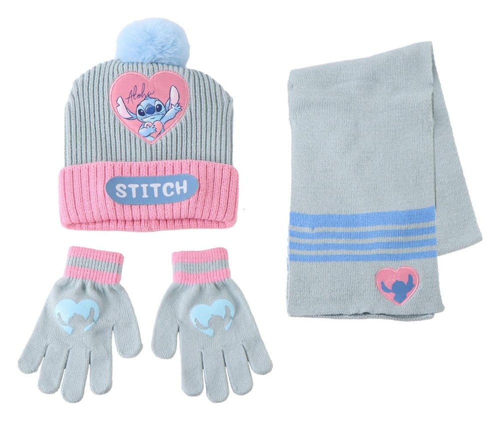 Lilo & Stitch Beanie, Scarf & Gloves 3-Set 8445484529739
