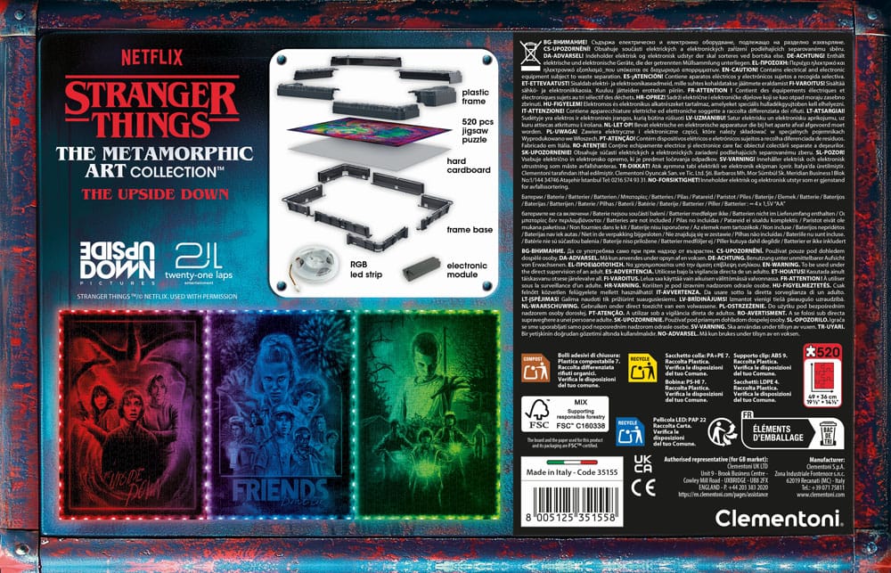 Stranger Things Metamorphic Art Collection Jigsaw Puzzle with Light-Up Effect The Upside (520 pieces) 8005125351558