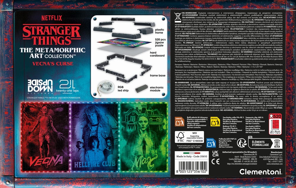 Stranger Things Metamorphic Art Collection Jigsaw Puzzle with Light-Up Effect Vecna (520 pieces) 8005125356102