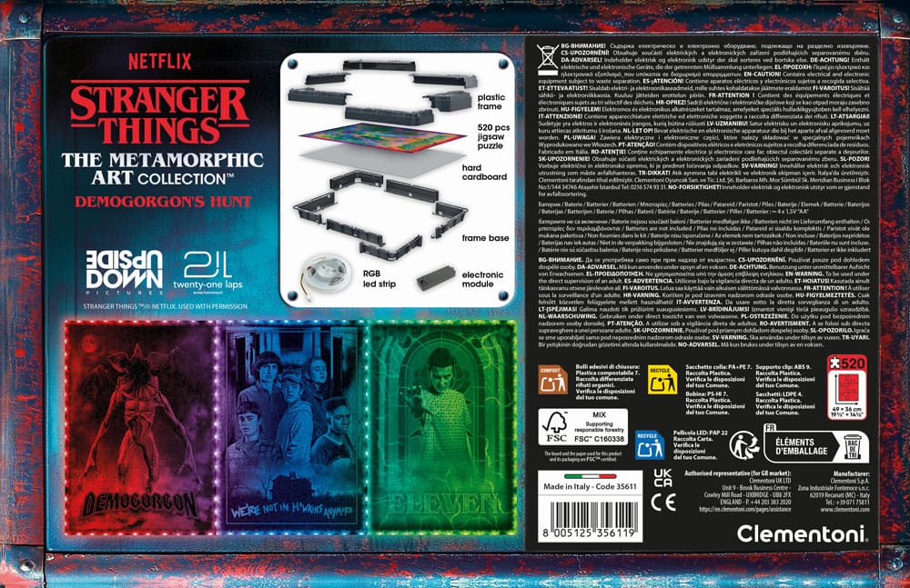 Stranger Things Metamorphic Art Collection Jigsaw Puzzle with Light-Up Effect Demogorgon (520 pieces) 8005125356119