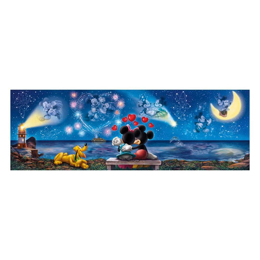 Disney Panorama Jigsaw Puzzle Mickey & Minnie (1000 Pieces) - Amuzzi