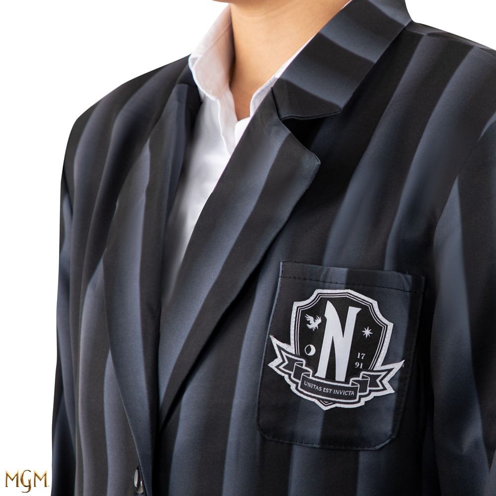 Wednesday Jacket Nevermore Academy black Striped Blazer Size S 4895205616349