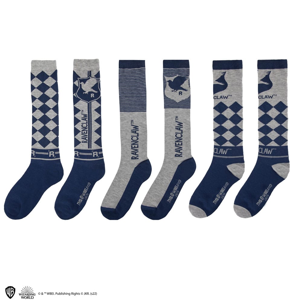 Harry Potter Knee-high socks 3-Pack Ravenclaw 4895205609235