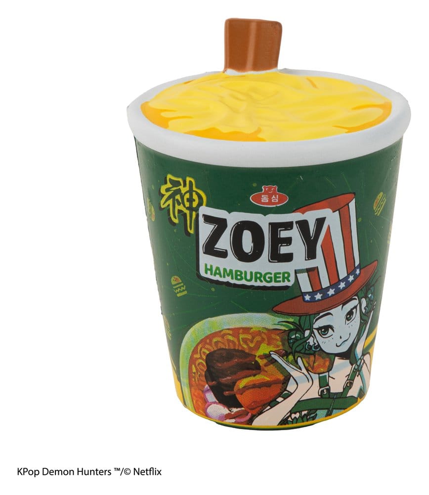 KPop Demon Hunters Squishy Anti Stress Figure Zoey Hamburger Noodles 4895205624719