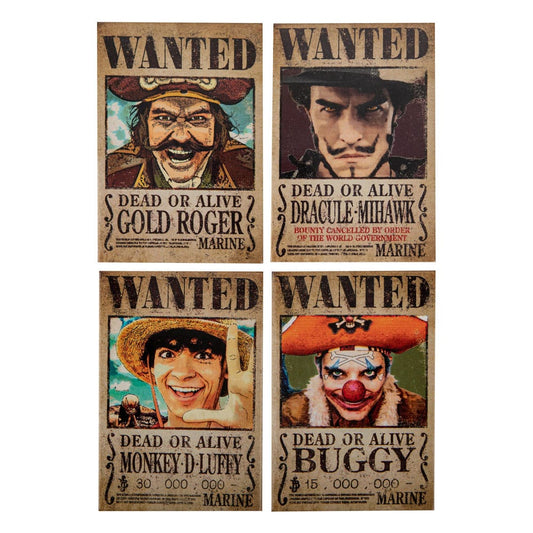 One Piece Fridge Magnet 4-Pack Wanted 4895205618688