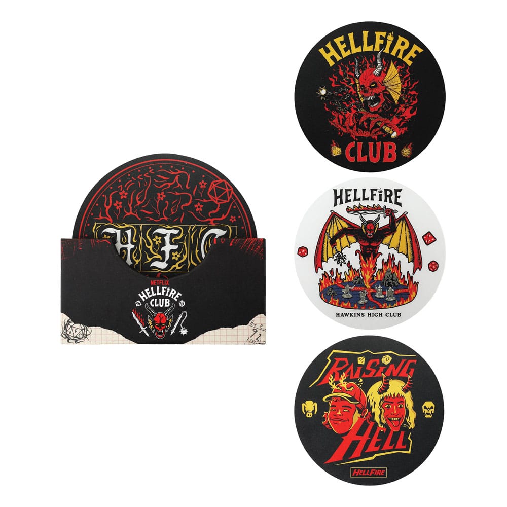 Stranger Things Coaster 4-Pack Hellfire Club 4895205617742