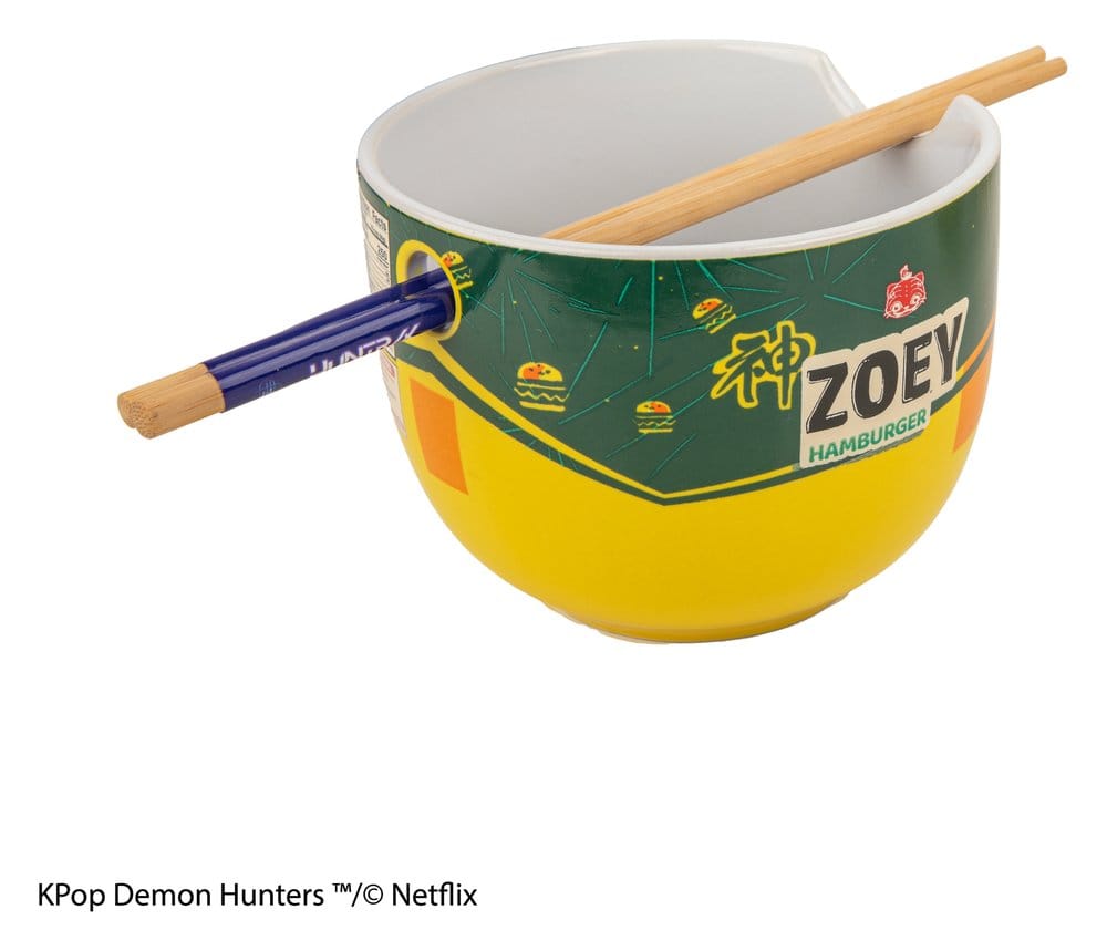 KPop Demon Hunters Ramen Bowl with Chopsticks Zoey Hamburger 4895205625952
