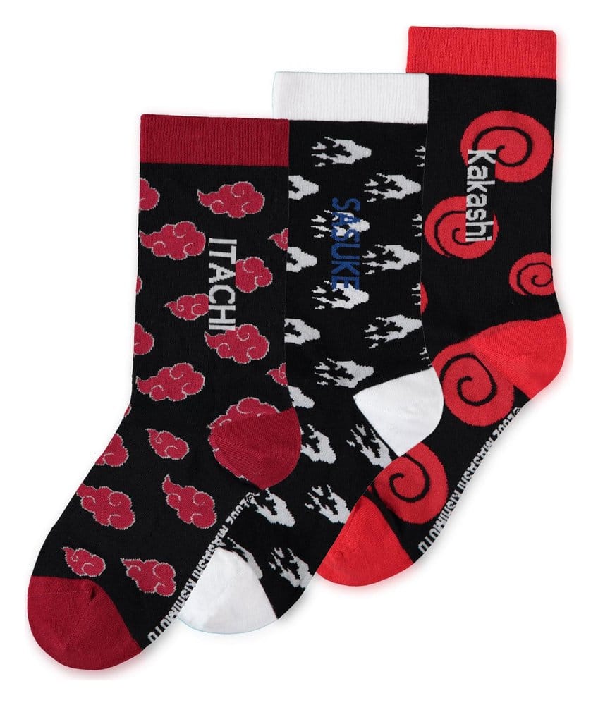 Naruto Socks Sasuke, Kakashi, Itachi 3-Pack 39-42 8718526672367