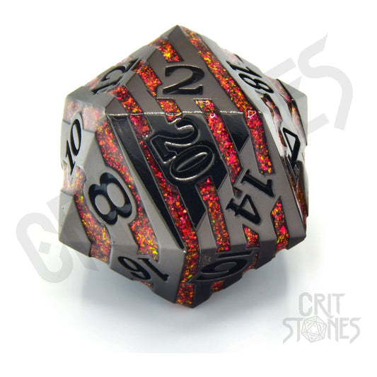 CritStones Metal Dice D20 Pyroblade 3 cm 8721008309484
