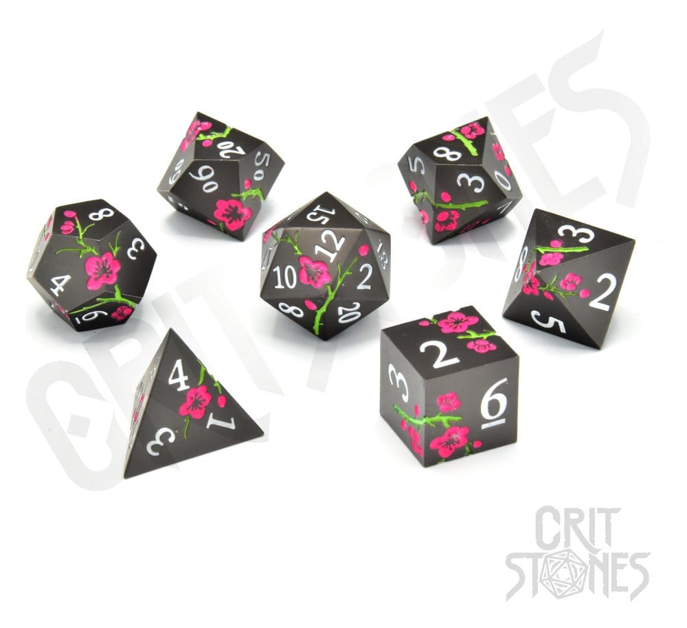CritStones Metal Dice Set Nighttime Blossom (7) 8721008309880