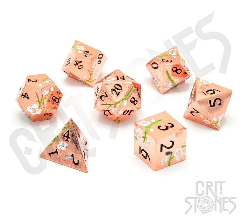 CritStones Metal Dice Set Pink Blossom (7) 8721008309927