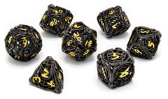 CritStones Hollow Metal Dice Set Soulreaper Gold (7) 8721117600274