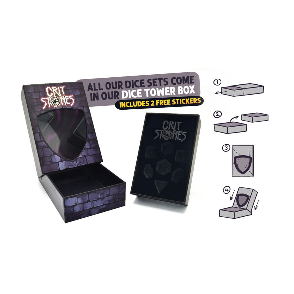CritStones Liquid Core Dice Set Orbital Tide (silver ink) (7) 8721117600458