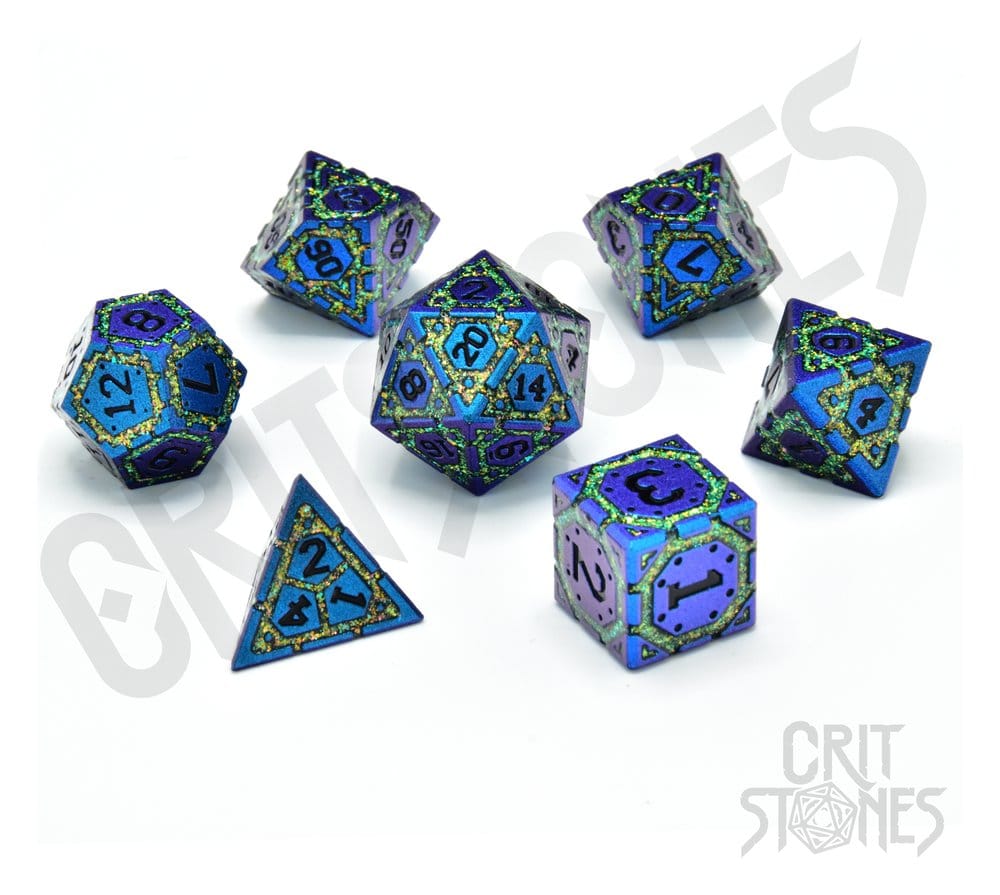 CritStones Metal Dice Set Twilight Grove (7) 8721117601677
