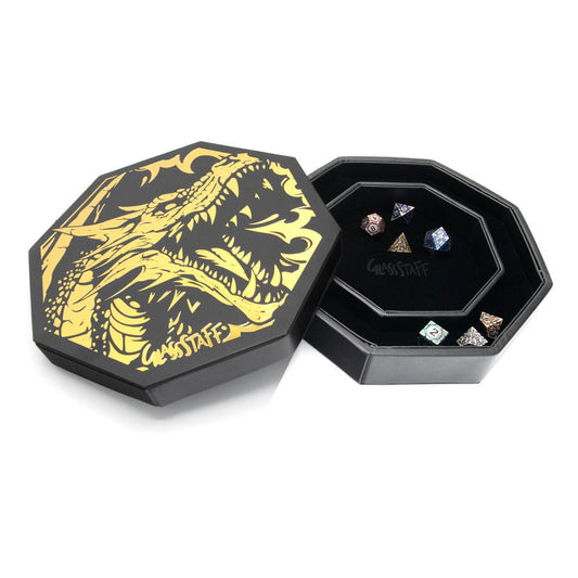 CritStones Arena Dice Tray Black Dragon (Yellow Lid) 8721117601974
