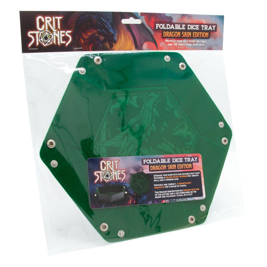 CritStones Folding Dice Tray Dragon Skin Edition Green 8721117601998