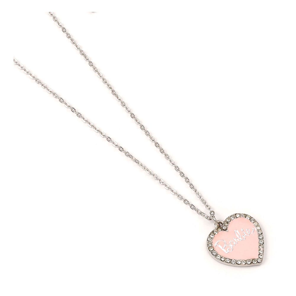 Barbie Pendant & Necklace Pink Heart Crystal 5055583451966