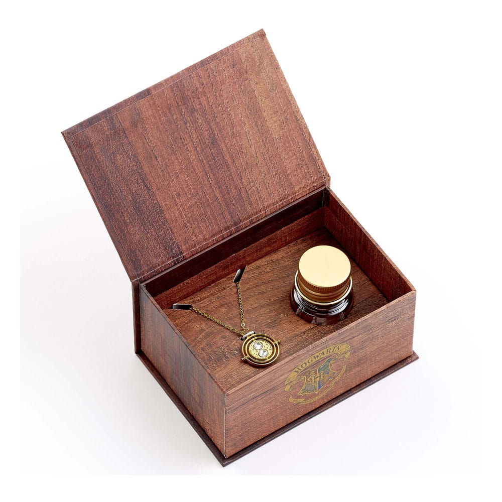Harry Potter: Hermoine Potions Time Turner Necklace and Earrings Gift Set (Golden Tone) 5055583462818