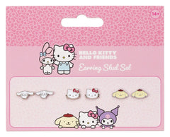 Sanrio Stud Earring Set Hello Kitty, Cinnamon Roll and Pompompurin 5055583481215