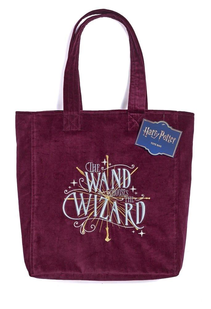 Harry Potter Tote Bag The Wand Chooses The Wizard Velvet 5055583481284