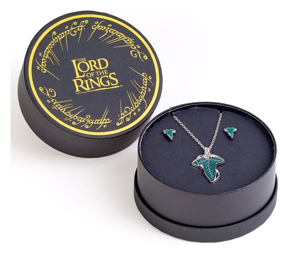 Lord of the Ring Earrings and Necklace Gift Set Leaf of Lorien 5055583481062