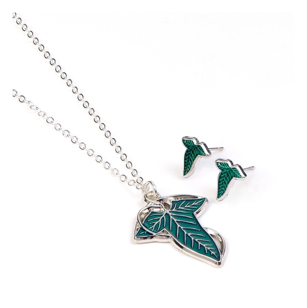Lord of the Ring Earrings and Necklace Gift Set Leaf of Lorien 5055583481062