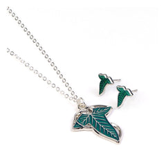 Lord of the Ring Earrings and Necklace Gift Set Leaf of Lorien 5055583481062
