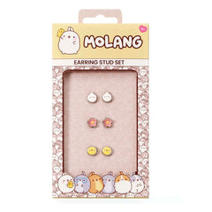 Molang Stud Earrings 3-pack Molang and Piu Piu 5055583480638