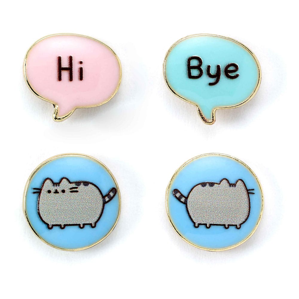 Pusheen Stud Earrings 2-pack "Hi , Bye" 5055583453328