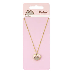 Pusheen Pendant & Necklace Pink and Gold Heart 5055583453298