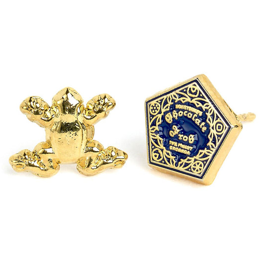 Harry Potter Earrings Chocolate Frog & Box (Gold plated) 5055583428289