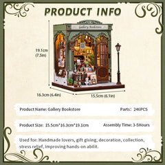 Miniature House Model Kit Gallery Bookstore 20 x 16 cm   6975436181200
