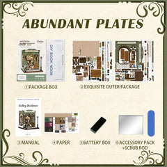 Miniature House Model Kit Gallery Bookstore 20 x 16 cm   6975436181200