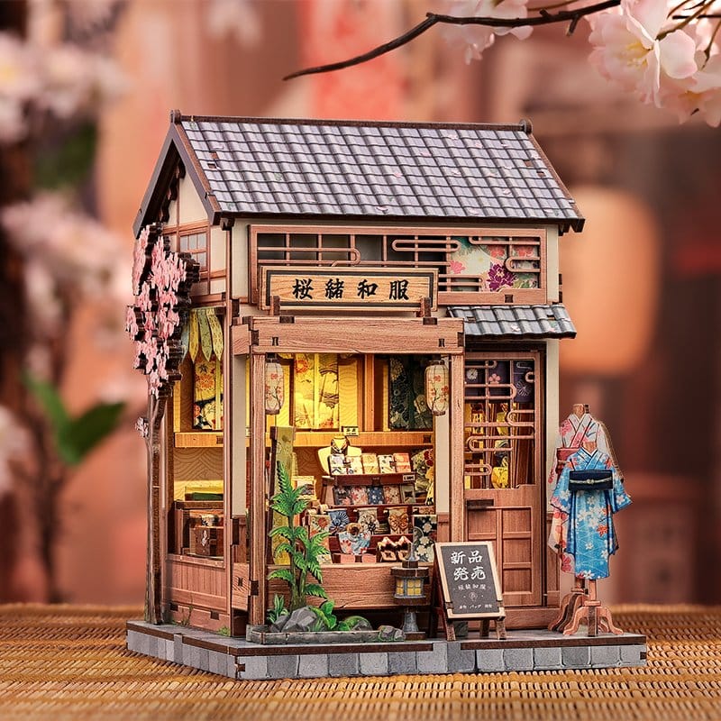Miniature House Model Kit Sakura O Kimono Shop 19 x 14 cm   6975436181330