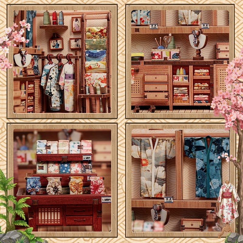 Miniature House Model Kit Sakura O Kimono Shop 19 x 14 cm   6975436181330
