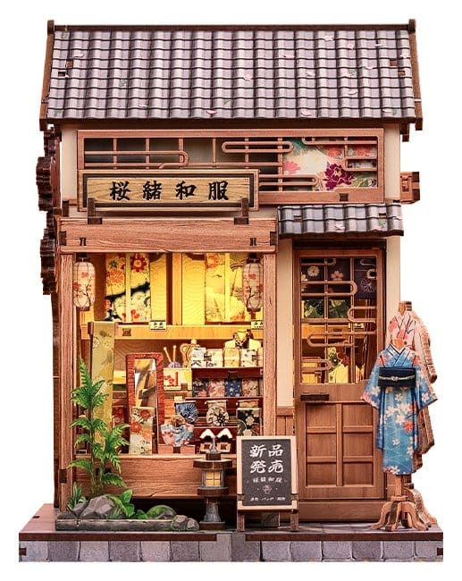 Miniature House Model Kit Sakura O Kimono Shop 19 x 14 cm   6975436181330