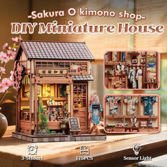 Miniature House Model Kit Sakura O Kimono Shop 19 x 14 cm   6975436181330