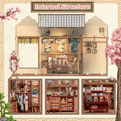 Miniature House Model Kit Sakura O Kimono Shop 19 x 14 cm   6975436181330