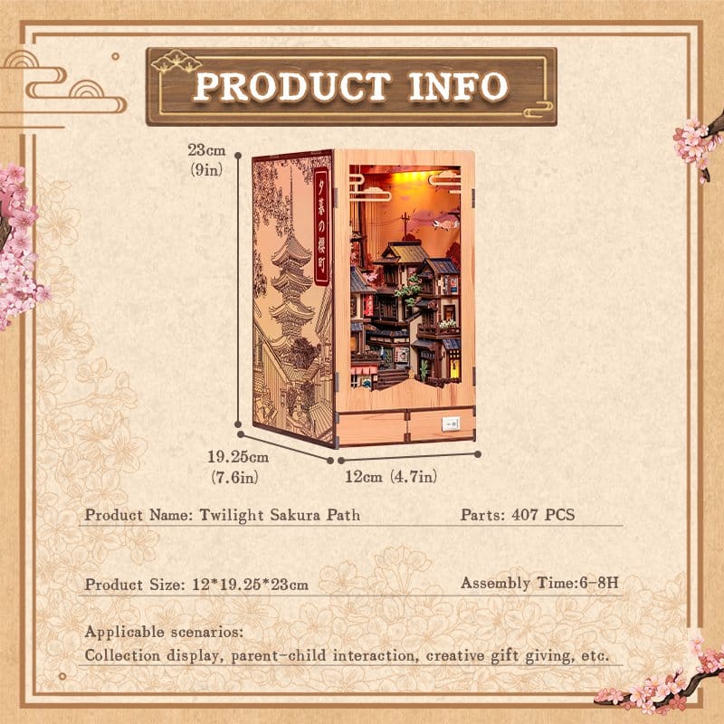 Book Nook Twilight Sakura Path 23 x 12 cm 6975436181378