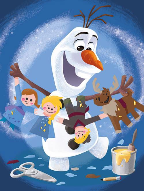 Olaf´s frozen Adventure Framed Canvas Print Characters 60 x 80 cm 5051265982513