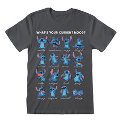 Lilo & Stitch T-Shirt Stitch Emotions Charcoal Size S 5056811534277