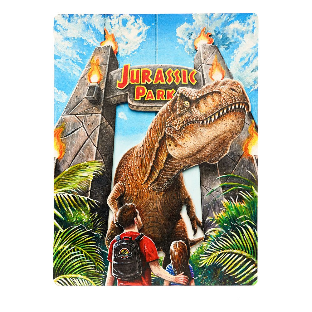Jurassic Park WoodArts 3D Wooden Wall Art Rex Attack 30 x 40 cm 8437017951520