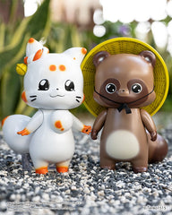 Little Fox with Two Tails Vinyl Figure Chibi Creature Ponkichi 15 cm 4897146300035